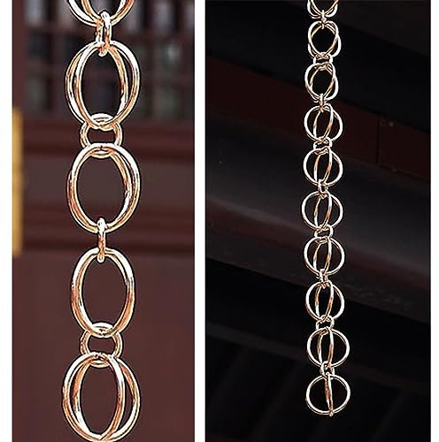 NUNETH Regenkette Zierring Regenketten Kupfer, 6,5 Fuß/7,8 Fuß/8,5 Fuß Ersatz-Fallrohr für Dachrinnen, Regenfänger-Kettenglocke aus Metall für Die Gartendekoration (Color : B, Size : 1m/3.3 ft)