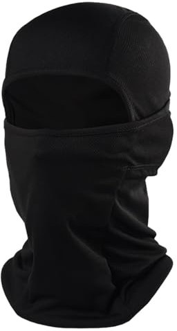 CBValleyol Pasamontañas de verano pasamontañas transpirable para hombre y mujer, pasamontañas para deportes al aire libre, ciclismo, motociclismo, Negro , Talla única