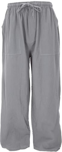 GURU SHOP Lätta yogabyxor, Tai Chi-byxor, sommarbyxor, unisex bomullsbyxor, män, bomull, grå, 50