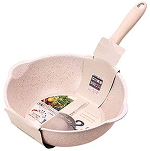PEKKA Thickened Bottom Stone Frying Pan Multifunction Non-Stick Pans Deep Nougat Pot Big Mouth Wok Pan 20cm