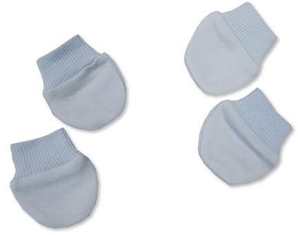 Premature Baby Boys Girls Unisex Scratch Mittens - 4 Pairs - White, Pink or Sky Blue Colour