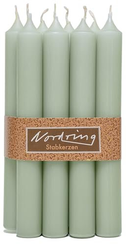 Nordring 8 Stabkerzen 2,2 x 18 cm staubig grün
