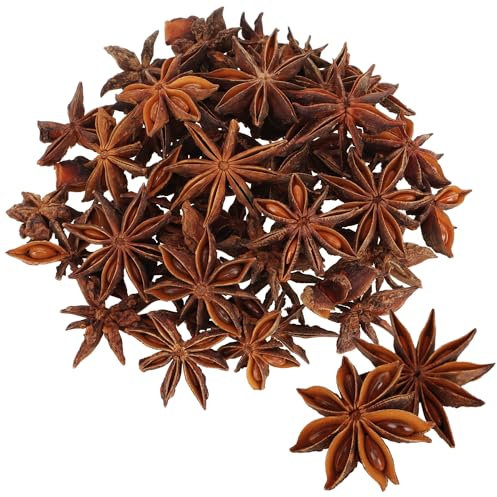 com-four® 50x Anice Stellato - Decorazione Natalizia da spargere - Piccole Stelle di spezie per Decorare ghirlande, Regali e Come Decorazione da tavola (50 Pezzi)