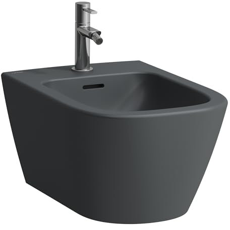LAUFEN Meda Wandbidet Advanced, 1 Hahnloch, mit Überlauf, 360x540mm, H8301107583021, Farbe: Graphit matt