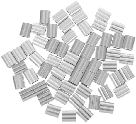 JECOMPRIS 60 Piezas De Cable De Acero Clip De Aluminio Prensado Bucle De Engarce Casquillo De Cable Manguitos De Engarce Casquillos De Cable De Acero Manguitos De Engarce De Cable De