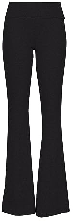 Generisch, pantaloni a zampa da donna, casual, a vita bassa, in vestibilità slim, in tessuto, a tinta unita, elasticizzati, pantaloni da tempo libero sottili e comodi, con vita elastica, per il tempo