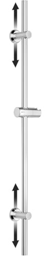 Görbach Colonna Doccia Acciaio Inox senza Miscelatore, Asta doccia 100 cm flessibile supporto da parete regolabile da 30–94 cm, adatto per fori esistenti, Cromo