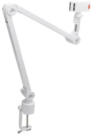Qudinip Brazo de Micrófono de Montaje de Escritorio, Soporte de Micrófono Ajustable de Rotación de 360 Grados con Diseño de Abrazadera de Resorte, para Micrófonos de 32-60 Mm de Diámetro