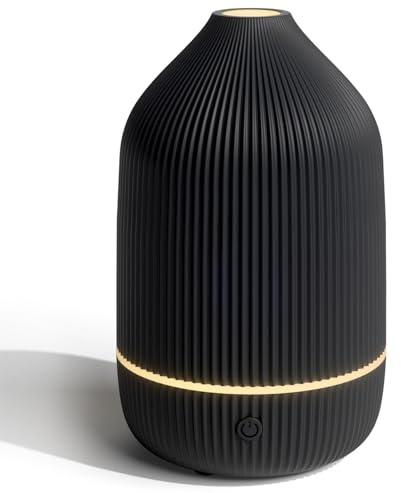 SALUBRITO Aroma Diffuser, Schwarz Diffusor für ätherische Öle, Ultraschall Aromatherapie Diffuser, 100ml Klein Diffuser für Zuhause Büro Yoga, Geschenk für Frauen