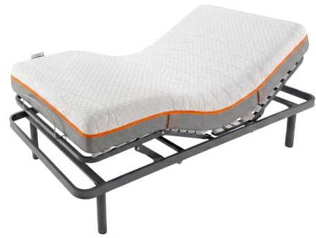amuéblate Online - Cama Eléctrica Articulada 90 x 190 + Colchón Germania | Alta Gama, Confort Viscoelástico Premium, Adaptación Anatómica y Transpirabilidad