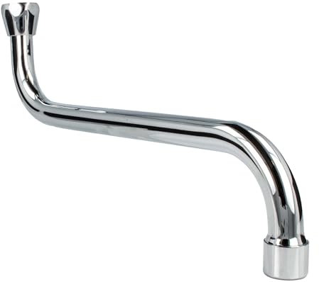 tecuro S-Auslauf für Wand-Armaturen 3/4 Zoll flachdichtend, Länge 250 mm, Messing verchromt