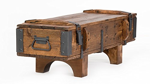 Cassapanca in legno di pino, stile antico e rustico, ideale per cottage vintage; dimensioni: 105 x 37 x 37 cm (lunghezza x larghezza x altezza)
