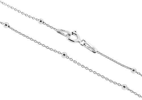 WANDA PLATA - Chaîne en argent sterling 925 de 40 cm de long et une boule de 2 mm de diamètre, pour femme