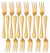 Buyer Star Fourchette à Poisson en Or, Ensemble de fourchettes en Acier Inoxydable de 12 pièces pour la Cuisine à Domicile et Le Restaurant, Ensemble de Couverts avec Motif de Petits Points