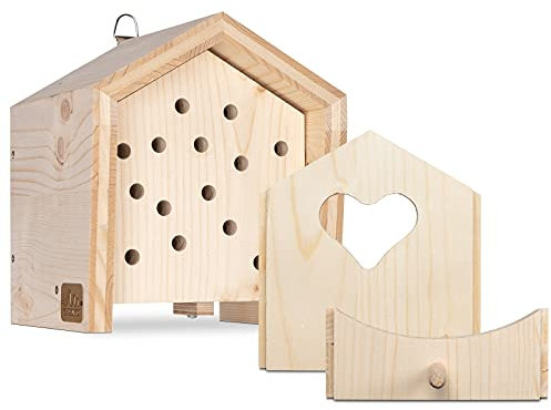 Gardigo Tierhaus System: Marienkäferhaus mit 2 zusätzlichen Wechselblenden I Insektenhotel für Marienkäfer, Nistkasten Sperlinge, Vogelfutterhaus I Made in Germany
