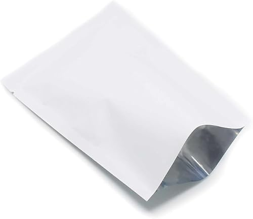 WACCOMT Pack 200 unidades de bolsas planas de tereftalato de polietileno abierto, sellables al vacío, almacenamiento de alimentos, de plástico mate 8x12cm (3,15 x 4,72 pulgadas), color blanco