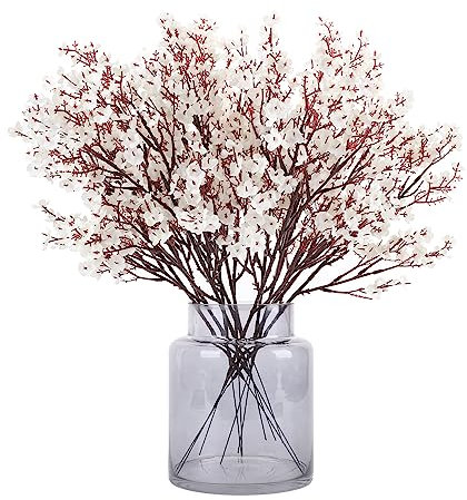 N&T NIETING Gypsophila Artificial Flowers, Baby Breath Artificial Flowers 12Pcs Real Touch Fake Flowers for DIY Wedding Bouquet Party Table Centerpieces Flower Arrangements and Home Decor(White)