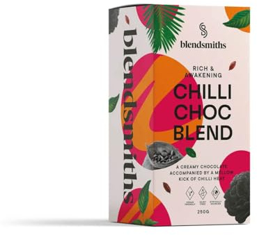 BLENDSMITHS | Chilli Chocolate Blend | Speciality Drinking Chocolate | Chilli Spiced Hot Chocolate Powder | 250g Box - 13 servings