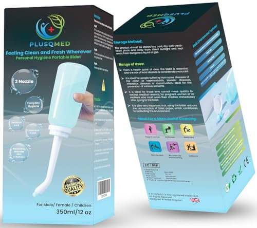 Bidet portable pour post-partum 350 ml – Flacon de lavage périnéal à l'envers pour l'hygiène après la naissance – Flacon pulvérisateur doux avec 2 buses – Soin féminin personnel pour maman et bébé