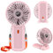 Enituo Handventilator Tragbarer, Mini USB Wiederaufladbar Hand Ventilatoren, 180° Faltbarer Tischventilator mit 4 Windgeschwindigkeiten, 6-15 Std. Laufzeit Ventilator Ideal für Reisen, Büro (Rosa)
