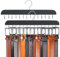 Greyoe Porta Cravatte per Armadio Confezione da 2, Portacravatte da Armadio, Porta Cinture da Armadio, Appendiabiti Organizzatore per Cravatte, Sciarpe, Scialli, Nero(14 Gancio)