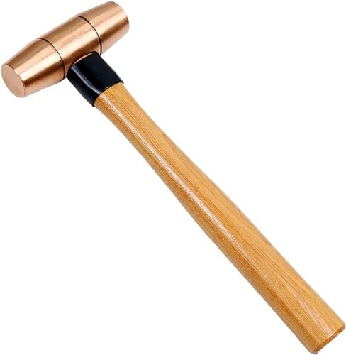 WEDO Marteau de traîneau, 3600 g, marteau en cuivre, marteau de club, marteau à maillet, manche en fibre de verre, longueur 700 mm