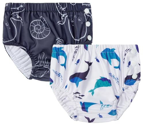 Durio 2PCS Reusable Swim Diapers - Toddler Baby Swim Diaper Soft and Waterproof for Swimming Lessons Boys and Girls