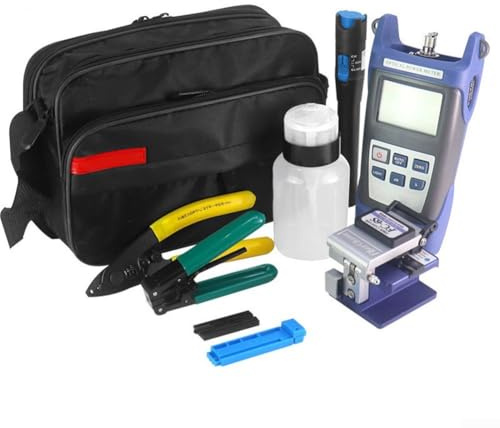Fiber Optic Tool Set, Fiber Optical Power Meter and Visual Fault Locator and FC6S Cutter Stripper Tool, Red Light Pen, Optical Power Meter