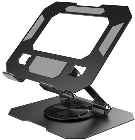 Bighan Tablet Ständer, 360° Drehbar Verstellbar Tablet Ständer Kompatibel für 4-13 Zoll Telefon/Tablet, Super Stabil Universal Tablet Halterung Kompatibel für Tablet, Pad, Phone (Schwarz)