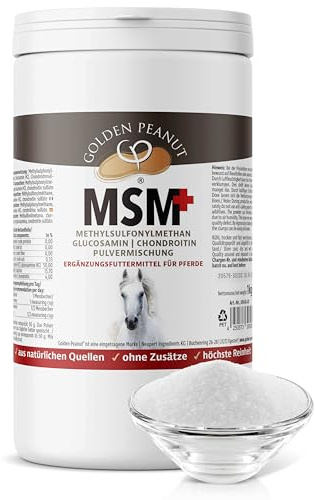 Golden PEANUT MSM glukosamin kondroitin pulver 1 kg för hästar, perfekt kombination, hög biotillgänglighet