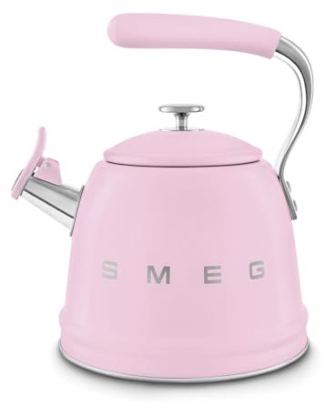 Smeg WKF01PK Whistling Kettle for Hobs, Stainless Steel, Rose