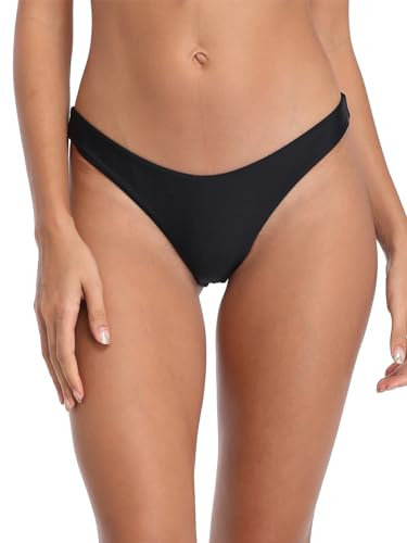 Ocean Blues Bas de Bikini Femme Coupe Brésilienne String Tanga Maillot de Bain Élégant