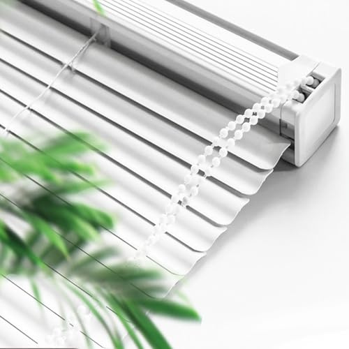 Aluminum Blinds for Windows,25mm Slat Blackout Horizontal Blinds,Anti-éblouissement Room Darkening Window Shutter,40/60/80/90/100/105/110/120/135cm Aluminium Venetian Blind,White-135x175cm/53x69in