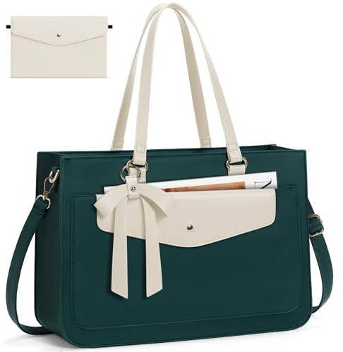 RAINSMORE Stor damväska med clutch, universitetsväskor, laptopväska 15,6 tum, arbetsväska, vattentät shoppingväska, 15,6 Pulgadas, modern