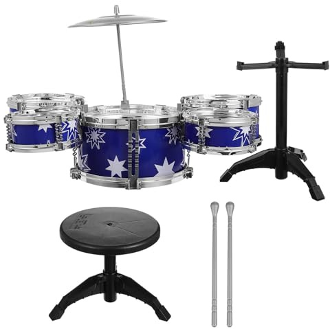 Kisangel Batterie Jazz pour Garçon Et Filles Kit Percussion Complet Tabouret Jouet Musical Éducatif pour Bébés Et Musiciens