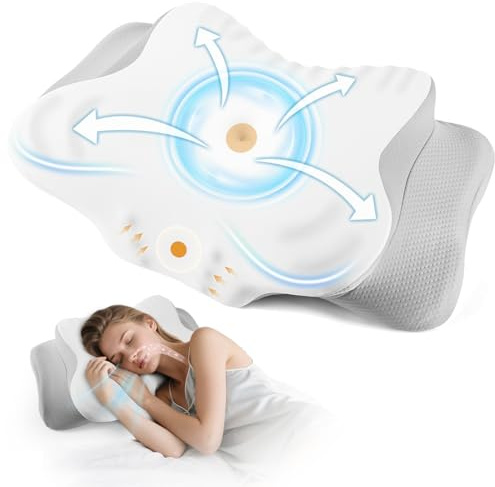 MoonLull Memory Foam Pillow, Comfortable Pillow for Neck and Shoulder Pain Relief, Supportive Neck pillow (White)