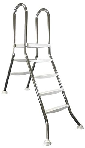 Poolleiter Edelstahl 1,20 m, 2/4 Stufen für teilversenkte Becken