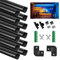 SENXINGYAN LED Aluminium Profil, 12 X 1m LED Aluminium Leisten V-Form, LED-Kanäle, LED Profil Schwarz mit Endkappen, Metall Befestigungs Clips und Eckverbindern