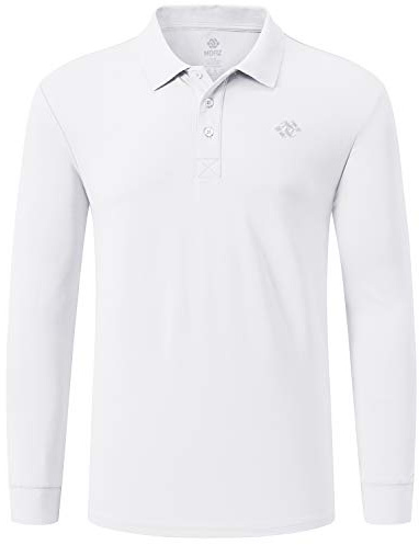 MoFiz Polo Hombre Camisa Manga Larga Algodón Polo Trabajo Deportivo Transpirable Golf Tops