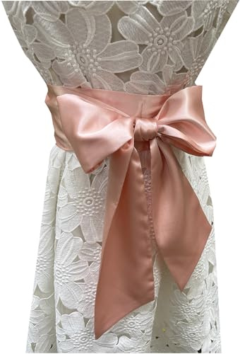 LORDRIE Cinturones de satén para mujer para vestidos de dama de honor nupcial, cinturones de cintura para ocasiones especiales, Blush, M