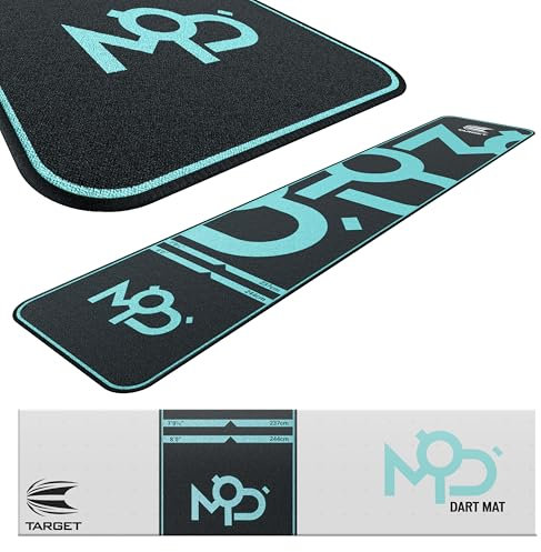TARGET Darts World Champion Tapis de fléchettes Mod Design | Tapis de fléchettes avec Pointe Souple et Pointe en Acier - Distances de Ligne de Lancer | Tapis antidérapant pour la Protection du Sol et