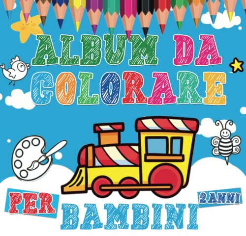 album da colorare per bambini 2 anni: Un libro di colorazione con oltre 50 immagini da colorare e disegnare, appositamente concepito per migliorare le abilità motorie e l'espressione artistica.
