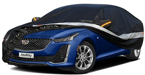 Holthly Funda Impermeable para automóvil sedán de 10 Capas, para Todo Tipo de Clima, 100% Impermeable, para Exteriores, Lluvia, Nieve, protección contra el Polvo, Ajuste Personalizado para Lexus ES,