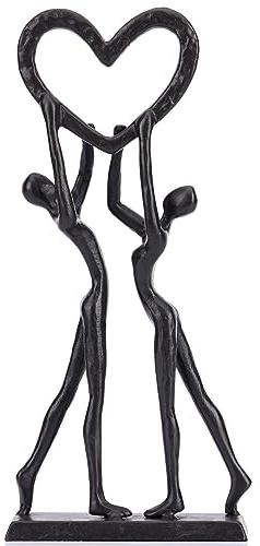 XMGZQ Regalo de boda de hierro 6º – Escultura hecha a mano de un corazón para parejas, ella o esposa – Estatua de corazón para decoración del hogar