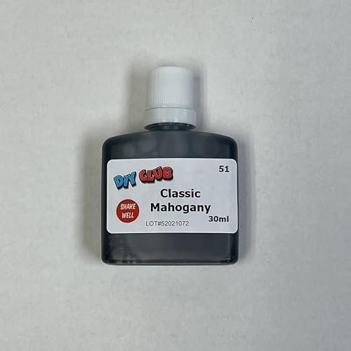 Water-Based Wood Dye, Wood Stain 500ml, 1000ml. Eco-Friendly, Non-Toxic, DIY Interior Projects, Quick Dry, Furniture.Black, Red, Green, Blue, Pine, Oak, Brown, Mahogan, (CLASSIC MAHOGANY, 30ml TESTER)