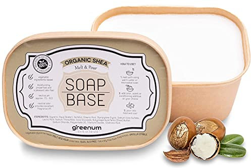 BIO Sheabutter Seifenbasis zum Seifengießen, Glycerinseife, Rohseife zum Gießen, SLS FREI + SLES FREI, 100% Vegan, umweltfreundlich verpackt, 1KG