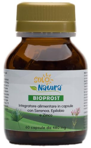 Bioprost - Integratore Prostata Naturale con Serenoa Repens, Ortica, Epilobio, Agnocasto e Zinco - Supporto per Benessere Prostatico - 60 Capsule Vegetali