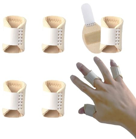 Thumb Finger Splints (5Pcs), Trigger Finger Splint Thumb Brace for Broken Finger, Straightening, Arthritis, Sprained, Pain Relief, Finger Stabilizer Support for Thumb/Middle/Ring/Index/Pinky Fingers