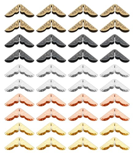 PATIKIL 15mm Metall Buchecken, 150 Stück Fotoecken Buchecken Schutz Retro Metall für Basteln Scrapbook Fotoalbum Buchbindung, Mehrfarbig