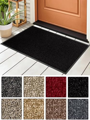 Carpet Diem Prestige Schmutzfangmatte schön und haltbar, Premium Fußmatte innen & außen - Sauberlaufmatte für Eingangsbereich, Flur & Haustür - Schwarz 40x60